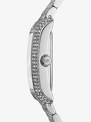 Petite Emery Pav&eacute; Silver-Tone Watch