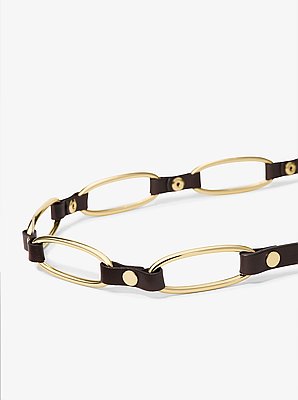 Chain Link Leather Belt