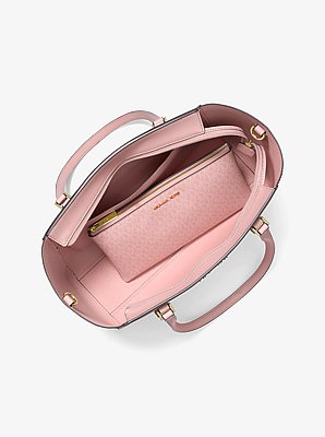 Bolso tote Charlotte grande 3 en 1 de piel saffiano in ROS&Aacute;CEO POLVORIENTO | Michael Kors image number 1