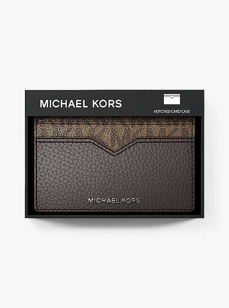 Hudson Pebbled Leather and Signature Logo Money Clip Card Case