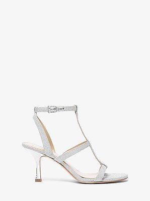 Sandale Nara aus glitzerndem Mesh im Kettendesign