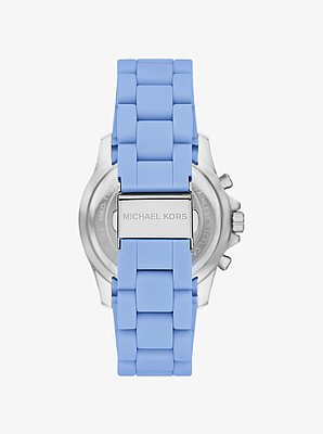 Everest Pav&eacute; Silver-Tone and Silicone Watch