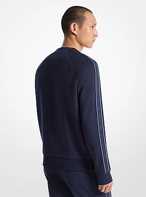 Sweatshirt aus Baumwollmischgewebe mit Logostreifen