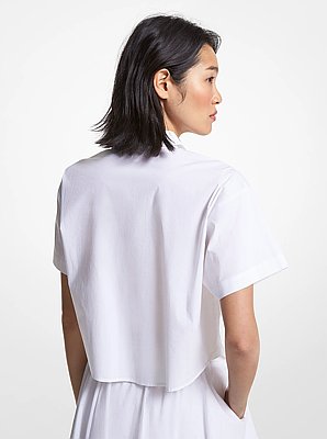 Stretch Organic Cotton Poplin Cropped Shirt
