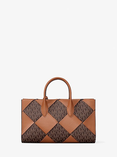 Gewebte Henkeltasche Mirella Small mit Signature-Logomuster