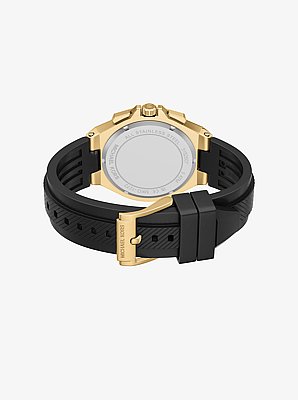 Reloj Lennox oversize en tono dorado y silicona