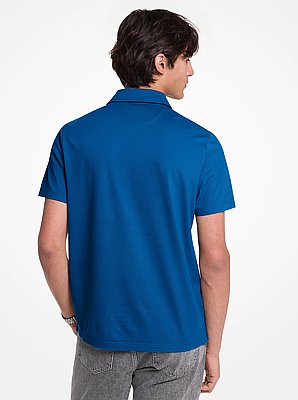Piqu&eacute;-Poloshirt aus Baumwollmischung mit Rei&szlig;verschluss