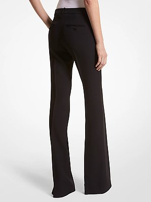 Haylee Double Crepe Sabl&eacute; Flared Trousers