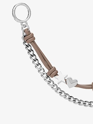 Silver-Tone Charm and Chain Bag Charm