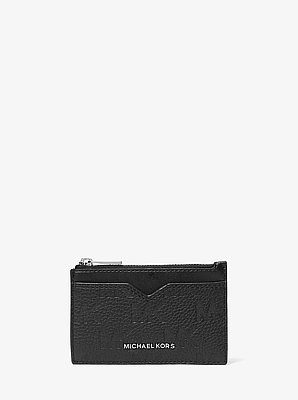 Porta carte di credito Hudson in pelle con logo goffrato