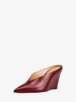 Xandra Leather Wedge Mule