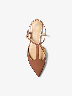 Cherie Leather T-Strap Flat