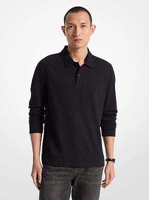 Polo de manga larga de punto burbuja