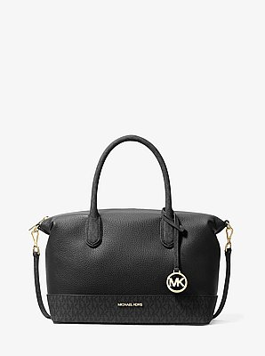 Sac Hyde de taille moyenne en tissu grain&eacute; et &agrave; logo Signature