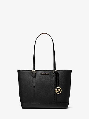 Bolso tote peque&ntilde;o Jet Set Travel de piel Saffiano con cremallera en la parte superior