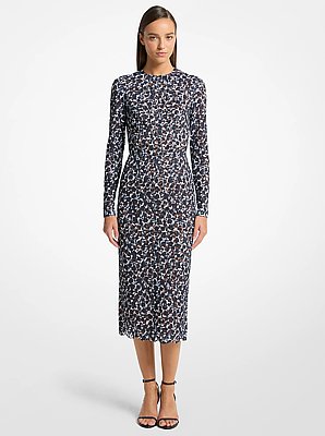 Vestido tubo de encaje floral sombreado