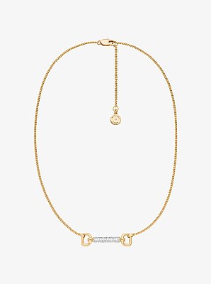 Pav&eacute; Horsebit Necklace