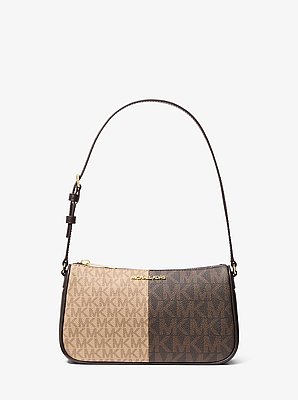 Pochette Jet Set media bicolore con logo