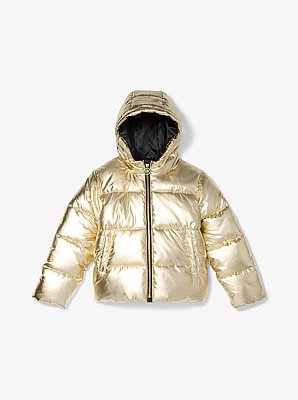 Quilted Metallic Puffer Jacket