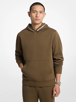 Logo Trim Cotton Blend Hoodie