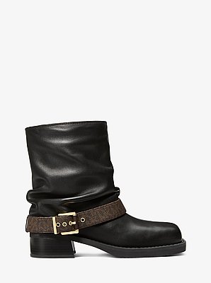 Colby Leather and Signature Logo Ankle Boot