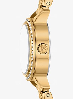 Micro montre Melissa de ton or &agrave; pav&eacute;