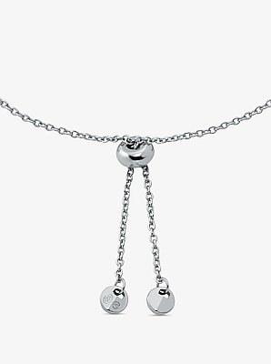 Precious Metal-Plated Sterling Silver Pav&eacute; Heart Bracelet