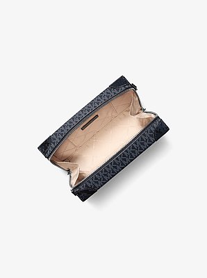 Jeanie Small Signature Logo and Snake Embossed Crossbody Bag