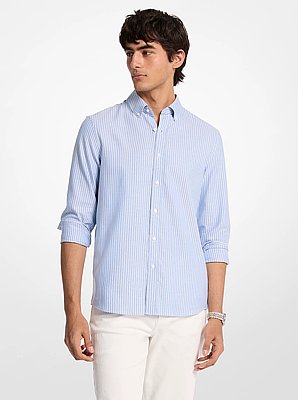 Camisa de corte cl&aacute;sico de algod&oacute;n a rayas