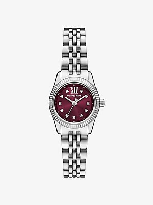 Mini Lexington Pav&eacute; Silver-Tone Watch