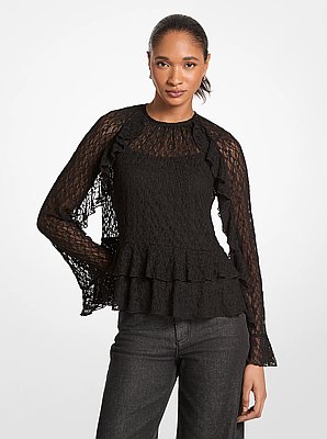 Ruffled Floral Lace Top 