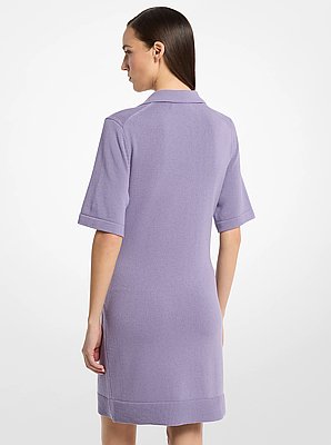 Vestido polo de cachemira con lazo en la parte delantera