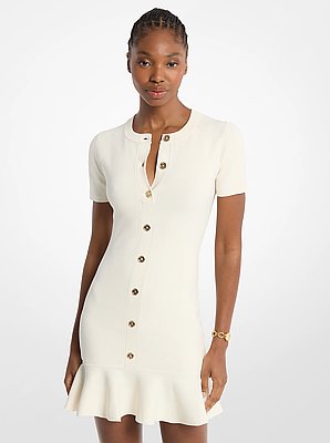 Kleid aus Strick mit Knopfleiste