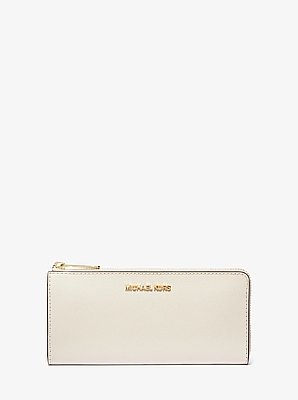Grand portefeuille Jet Set Travel en cuir Saffiano &agrave; fermeture &eacute;clair