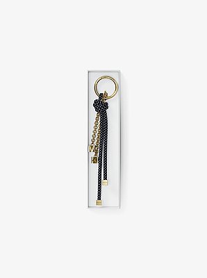 Gold-Tone and Speckled Cord Bag Charm