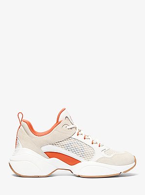 Basket Bowie en daim et maille