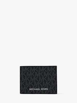 Billetera plegable Cooper con logotipo exclusivo a rayas y solapa para documento de identificaci&oacute;n