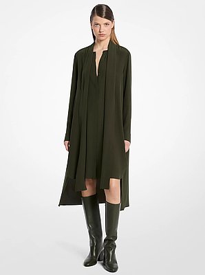 Silk Crepe De Chine High-Low Shirtdress