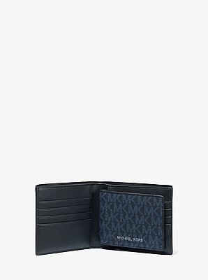 Cooper Logo Billfold Wallet With Passcase in ADML/PL BLUE | Michael Kors image number 1