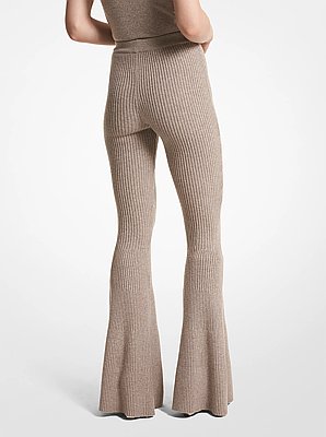 Pantal&oacute;n acampanado de cachemir acanalado