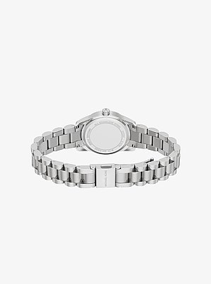 Petite Lexington Pav&eacute; Silver-Tone Watch