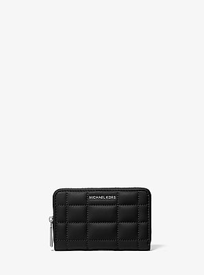 Petit portefeuille en cuir matelass&eacute;