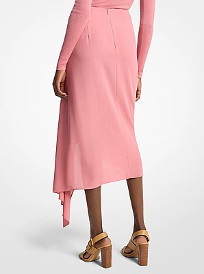 Wool Crepe Cascade Skirt