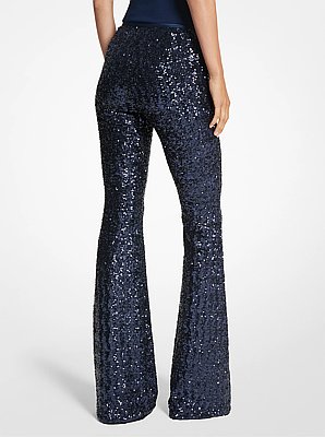 Pantal&oacute;n de campana de tul el&aacute;stico con lentejuelas