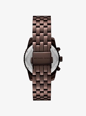 Reloj Bryant mini en tono marr&oacute;n con incrustaciones