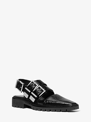Darrington Crackled Patent Leather Slingback Loafer