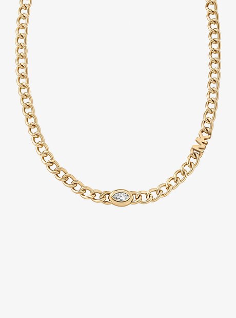 Marquise Stone Chain-Link Necklace