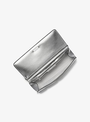 Carmine Medium Metallic Pebbled Leather Pochette