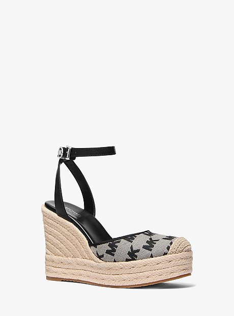 Larissa Logo Jacquard Espadrille Wedge