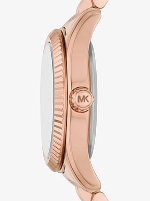 Petite Lexington Pav&eacute; Rose Gold-Tone Watch